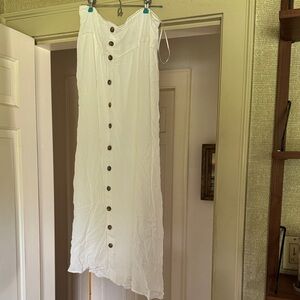 Elegant White Button-Down Skirt